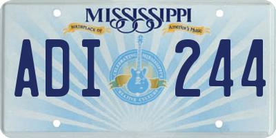 MS license plate ADI244