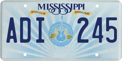 MS license plate ADI245