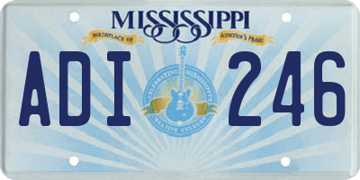 MS license plate ADI246
