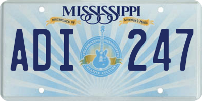 MS license plate ADI247