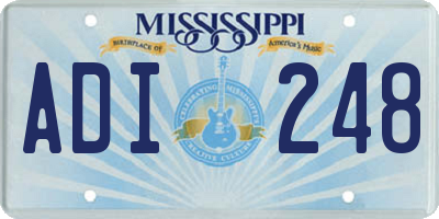 MS license plate ADI248