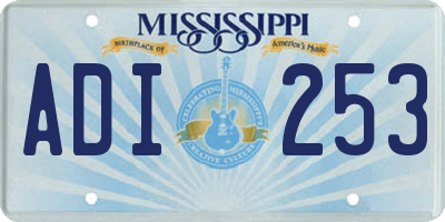 MS license plate ADI253