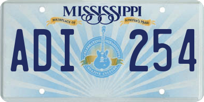 MS license plate ADI254