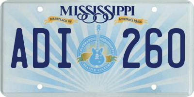 MS license plate ADI260
