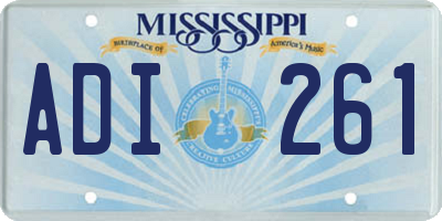 MS license plate ADI261