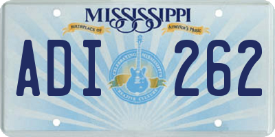 MS license plate ADI262