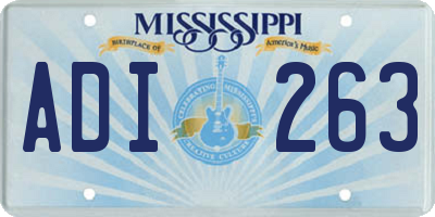 MS license plate ADI263