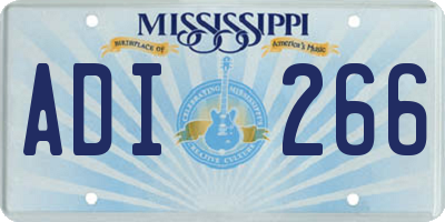 MS license plate ADI266