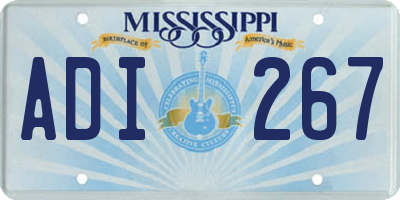MS license plate ADI267
