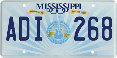 MS license plate ADI268