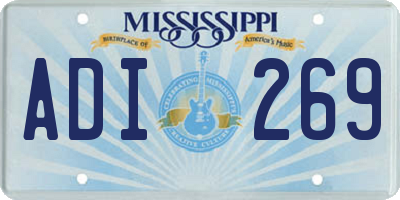 MS license plate ADI269