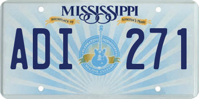 MS license plate ADI271
