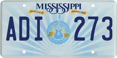 MS license plate ADI273