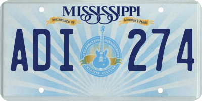 MS license plate ADI274