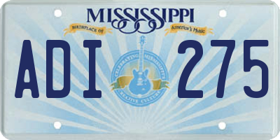 MS license plate ADI275