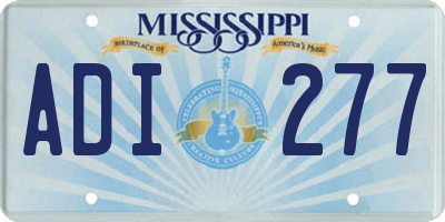 MS license plate ADI277