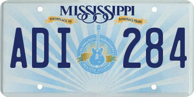 MS license plate ADI284
