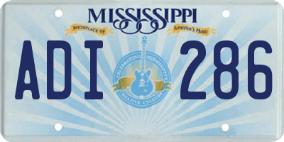 MS license plate ADI286
