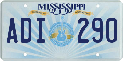 MS license plate ADI290