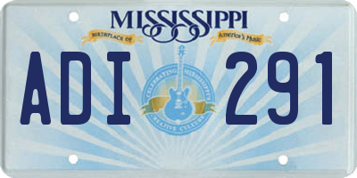 MS license plate ADI291