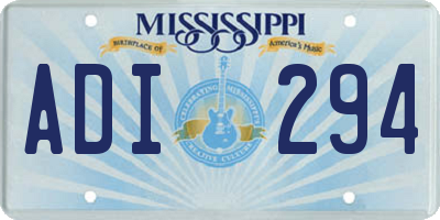 MS license plate ADI294