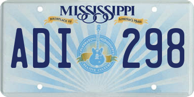 MS license plate ADI298