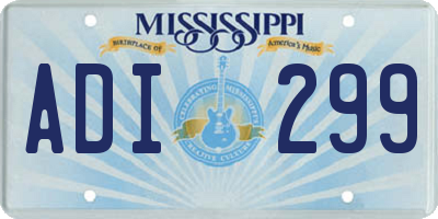 MS license plate ADI299