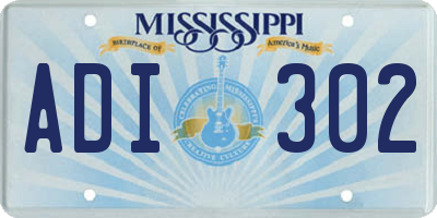 MS license plate ADI302