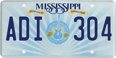 MS license plate ADI304