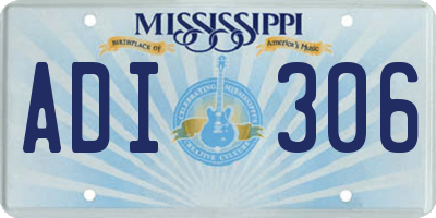 MS license plate ADI306