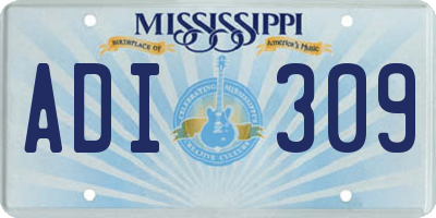 MS license plate ADI309