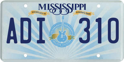 MS license plate ADI310