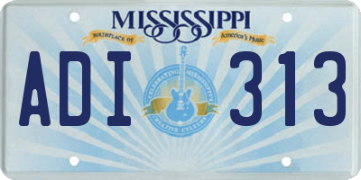 MS license plate ADI313
