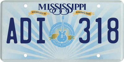 MS license plate ADI318