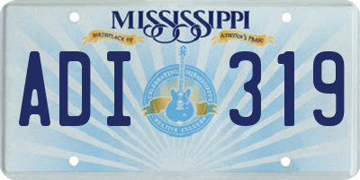 MS license plate ADI319