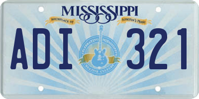 MS license plate ADI321