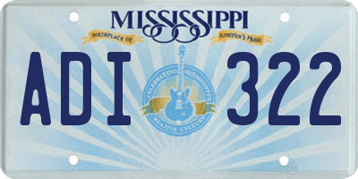 MS license plate ADI322
