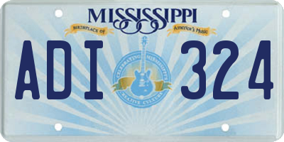MS license plate ADI324