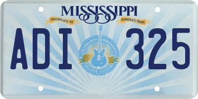MS license plate ADI325