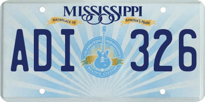 MS license plate ADI326