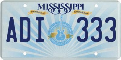 MS license plate ADI333