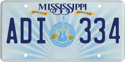 MS license plate ADI334