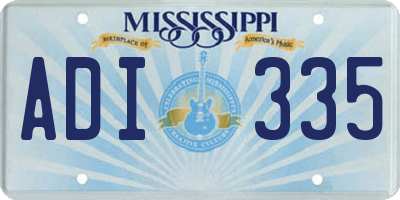 MS license plate ADI335