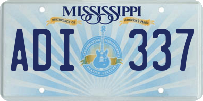MS license plate ADI337