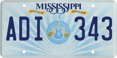 MS license plate ADI343