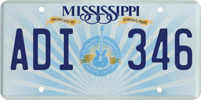 MS license plate ADI346