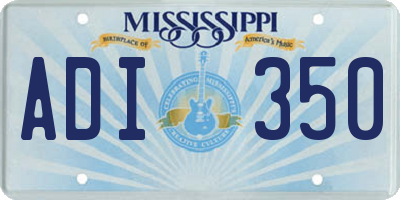 MS license plate ADI350