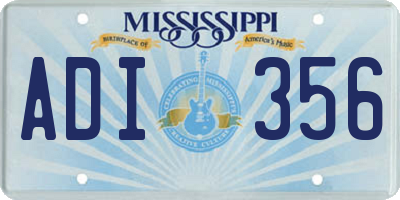 MS license plate ADI356