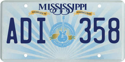 MS license plate ADI358