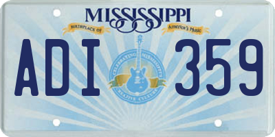 MS license plate ADI359